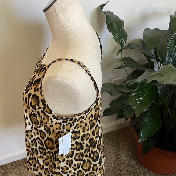 Abound cami tan leopard spaghetti straps animal print Top New Size small - Picture 5 of 6